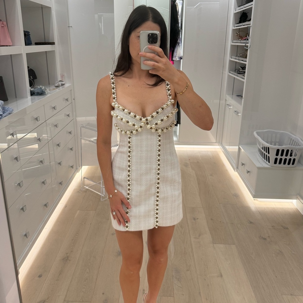 PatBo pearl beaded mini dress size 8 NWT - Picture 3 of 7